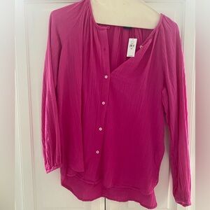 Gap linen hot pink top